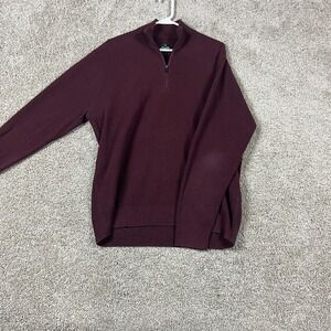 Maide Bonobos 1/4 Zip Sweater Men's L‎ Knit Pullover Maroon